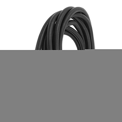 Aexit 4.5M 10mm Tube Fittings Black PVC Flexible Corrugated Tubing Hose Cable Microbore Tubing Connectors Sprial Pipe