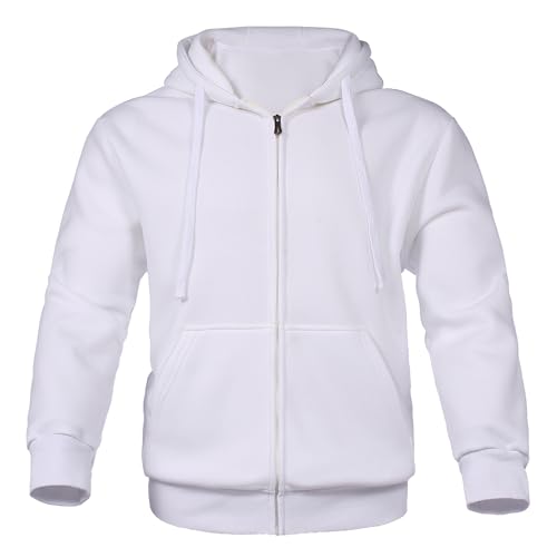 Mens Full Zip Fleece Hoodies Midweight Long Sleeve Drawstring Workout Gym Hooded Sweatshirt with Pockets2