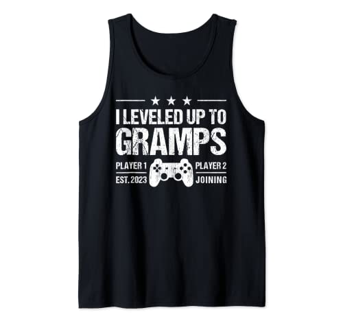 Hombre I Leveled Up To Gramps Est 2023 - Funny New Grandpa Gamer Camiseta sin Mangas