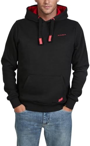 DENIMFY DFAnna damestrui met capuchon, oversized, hoodie, pullover, zakken, pulloverjurk, longshirt, sweater, sweatjurk, bovenstuk, capuchon, print, lang, beige, zwart, groen, S, M, L, XL, zwart