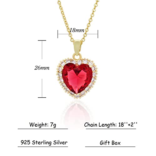 CHERUBIC Titanic Heart of the Ocean Necklace, Forever Love Heart Necklace Pendant Shining Crystal Zircon Jewelry Gifts For Women Easter and Christmas by CHERUBIC - Used condition - Image 4