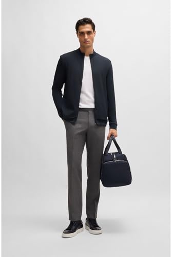 BOSS Herren Skiles 43 Sweatjacke aus Pima-Baumwolle mit Reißverschluss und strukturierter Vorderseite Dunkelblau XXL