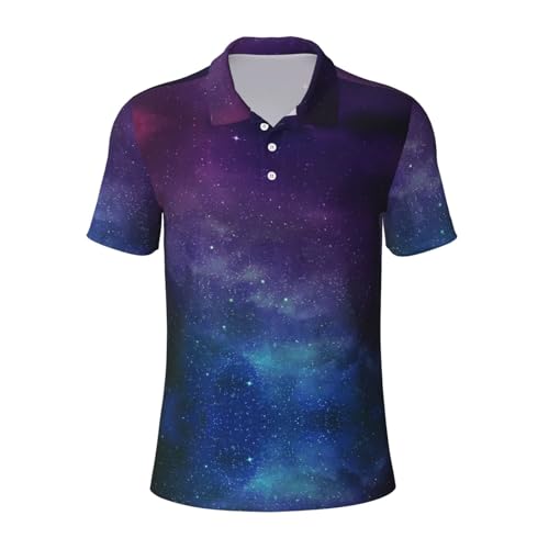 Polo homme galaxie à manches courtes respirant