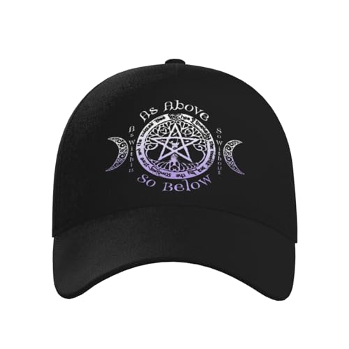 Wiccan Pagan Witch Tripple Moon Pentagram Baseball Hats for Men and Women - Classic Adjustable Hats2