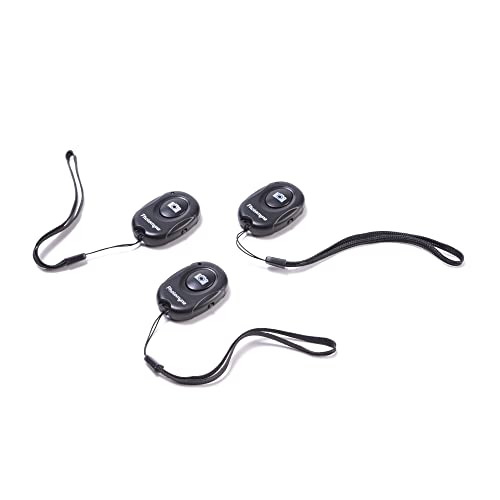 Photomyne Wireless Camera Shutter Clicker | Camera Shutter Remote Control for iPhone & Android Smartphones | Wireless Remote Control Selfie Button - Includes Wrist Strap (3 Pack)