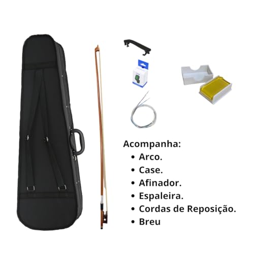 Kit Violino 4/4 Tivoli Case Breu Afinador Espaleira Cordas (Sunset)