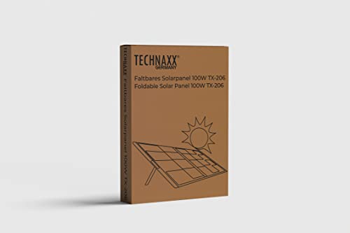 Technaxx Składany panel słoneczny 100 W TX-206, przenośna monokrystaliczna ładowarka słoneczna do wszystkich popularnych elektrowni z wyjściami USB-A/USB-C/XT60/DC7909/MC4/Anderson – do użytku na