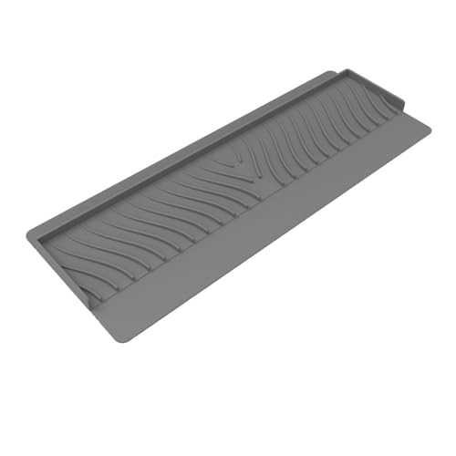 Whychstore Protection de bord d'évier en silicone pour comptoir de cuisine, baignoire, gris, 50,8 x 10,4 cm