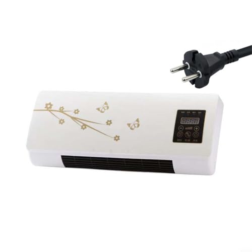 CNANRNANC Ventilador de aire acondicionado montado en la pared 2 en 1 con modos de viento cálido y natural, funcionamiento silencioso de bajo consumo, blanco 55 x 20 cm para baños, oficinas
