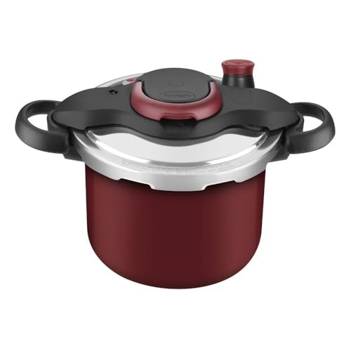 Panela de Pressão Rochedo Clipso Revestida Vermelha com Fechamento Externo e 4,5L de capac...