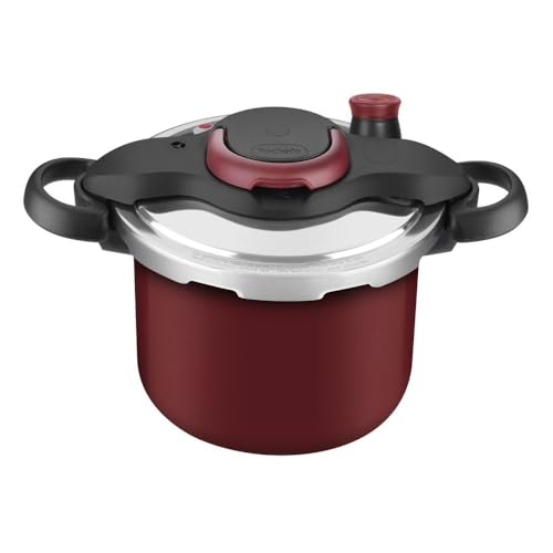 Panela de Pressão Rochedo Clipso Revestida Vermelha com Fechamento Externo e 4,5L de capacidade