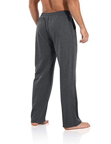 Image of Agnes Urban Men's Joggers Sweatpants Open Bottom Straight Leg Casual Loose Fit Running Athletic Jersey Pants with Pockets