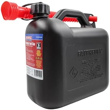 Faithfull 5 Litre Plastic Fuel Can - Black. Complies with: UN/16/...