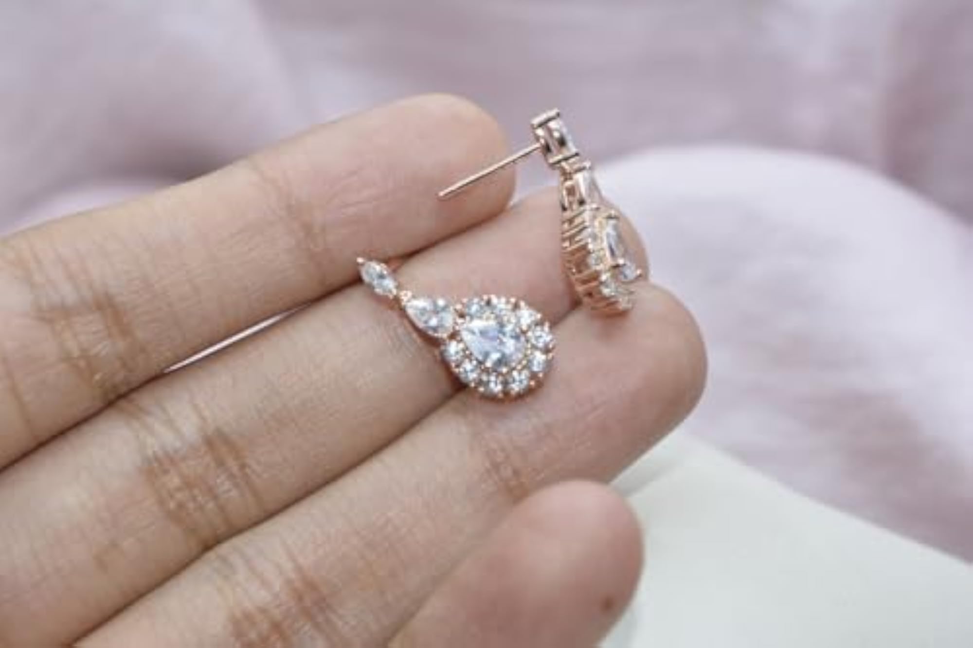 Women's 92.5 Sterling Silver Subtle Dangle Sparkle Earrings, 18K Rhodium Plating