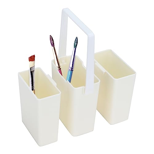 Hapivida Pinsel Wassereimer, Tragbarer 3 in 1 Abnehmbarer Pinselwascher Aquarell Kunststift Behälter Multifunktionaler Pinsel Reinigungseimer with Griff