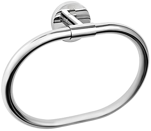 Strohm TEKA - Porte-serviettes de salle de bain ALAIOR. Anneau rond de serviette en aluminium. Finition chromée Cover