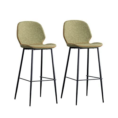 Jhkzudg Soft Pu Leather Seat Bar Chairs Set Of 2,Kitchen Island Stools Bar Stools,Breakfast Counter Kitchen Chairs With Metal Legs,For Kitchen Dining Chairs/Bistro Stools,Green #TOP12