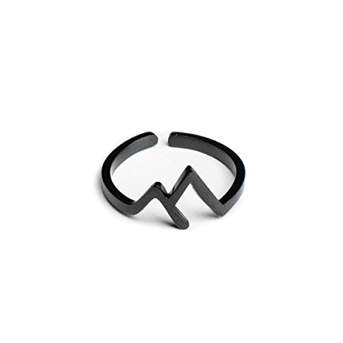 Bague Mountain Noir SAILBRACE le bijou minimaliste pour vos randonnées et soirées
