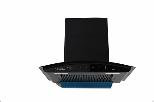 Image of Elisa Kiwi Chimney | Touch Control Kitchen Hood with Modern Black Design | 1200 m /h Suction Power | i-Smart Technology | Stainless Steel Filter | Silent Operation (KIWI 60)