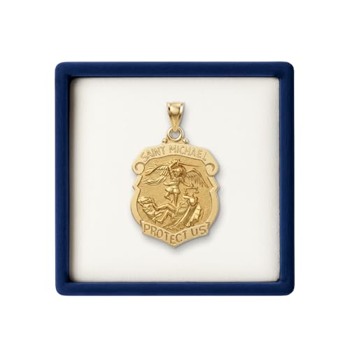 Saint Michael pendant in 14K yellow gold