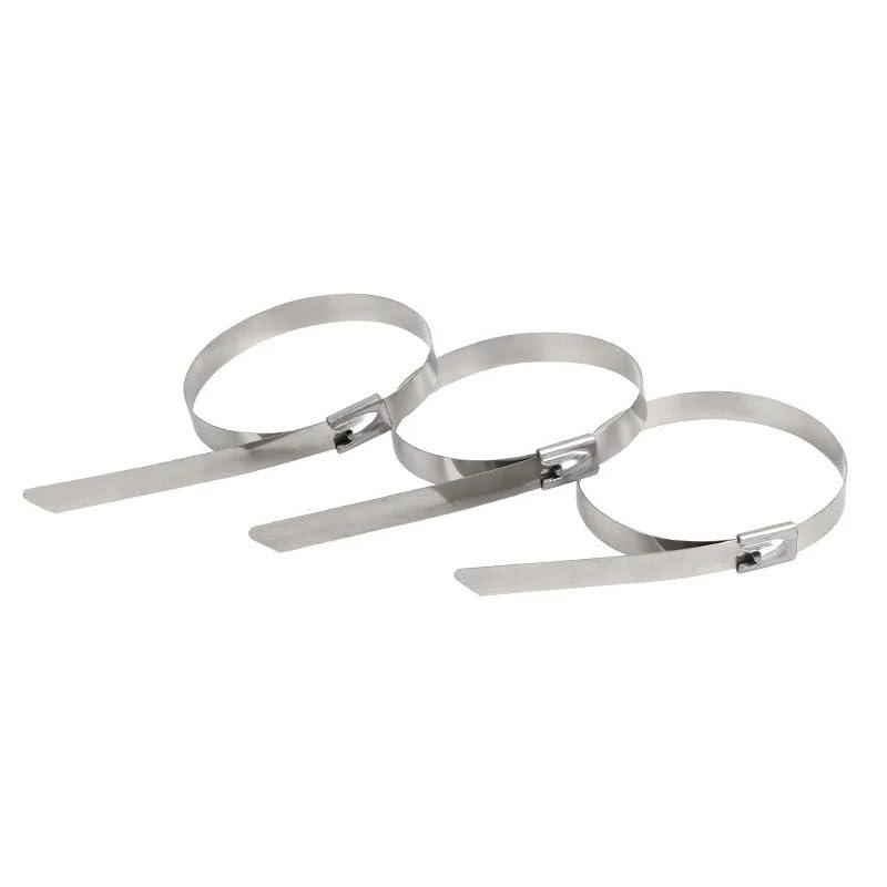 opaski zaciskowe, Około 10 sztuk samoblokujących metalowych opasek zaciskowych 7,9 mm wielofunkcyjnych ze stali nierdzewnej 304(200mm)