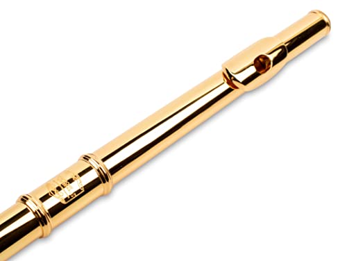 SYMPHONIE WESTERWALD Querflöte/Flöte, echt vergoldet, Tragetasche und Zubehör, inkl. Luxus-Hartschalenkoffer und Querflöten Zubehör