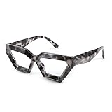 Louriy Fashion Square Blue Light Blocking Glasses Glare Digital Eyestrain Reading Eyewear Cat Eye Fr
