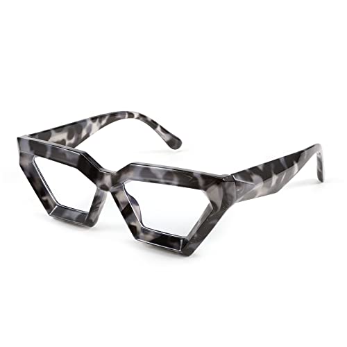 Louriy Fashion Square Blue Light Blocking Glasses Glare Digital Eyestrain Reading Eyewear Cat Eye Frame Women Men #TOP3