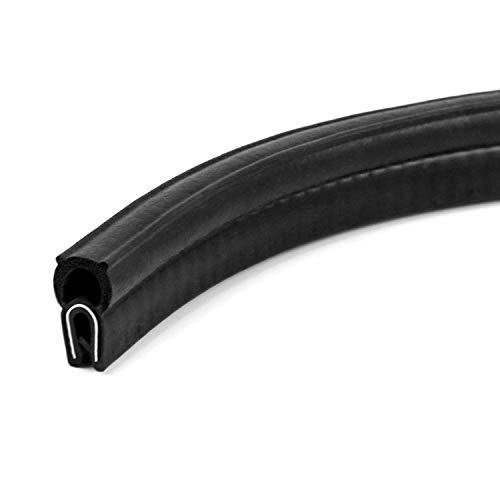 QWORK 20 Feet EPDM Rubber Trim Seal with Top Bulb Fits Edge 1/16 to 1/8