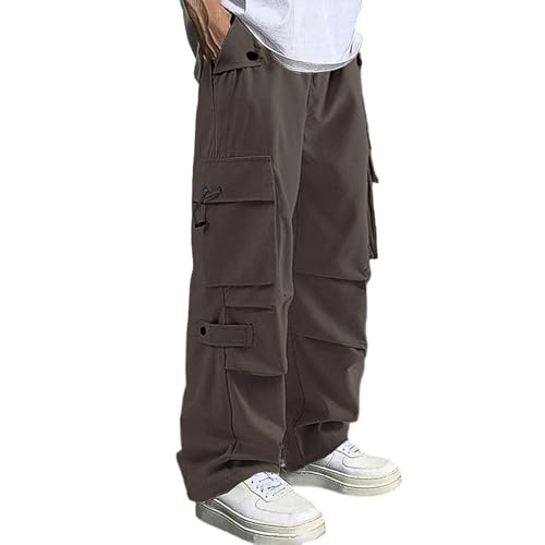 Men's Casual Cargo Joggers Pants with Pockets 2025 Stretch Elastic Waist Drawstring Tapered Sweatpants