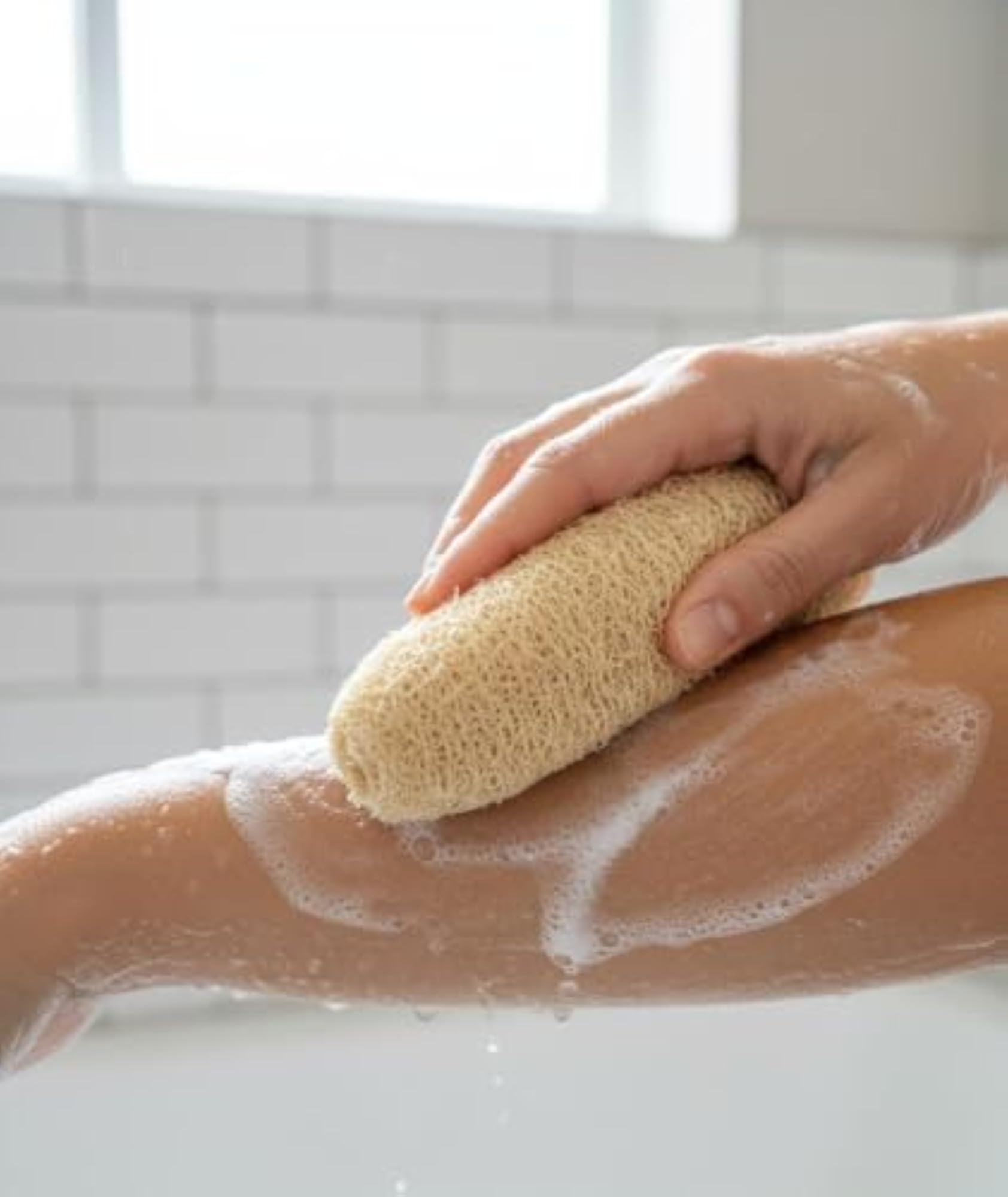 Loofah Bathing Scrub Pack of 3, Natural Body Scrubber