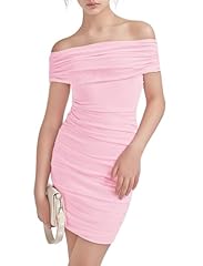 Pink Ruched Off Shoulder