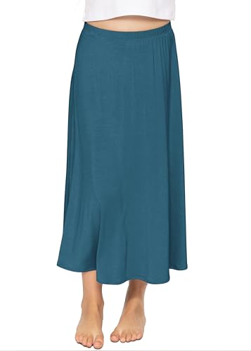 Image of STRETCH IS COMFORT Girls Skirts Flowy A Line Knee Length and Ankle Length | Elastic Waist, Kids School Skirt, Girls Maxi Skirt, Black Skirt For Girls, Faldas Para Ninas, Girls Long Skirt, Long skirts