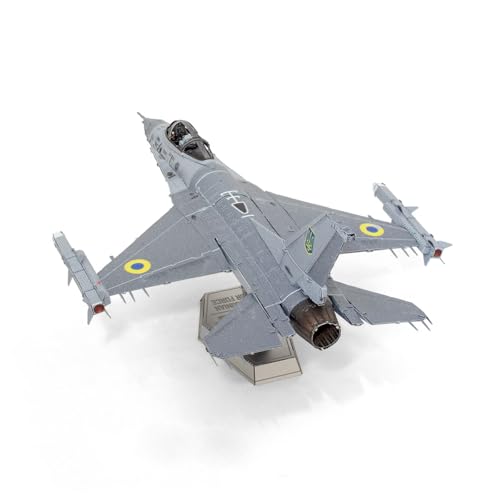 Metal Earth F-16 Fighting Falcon Ukrainian Air Force 3D Metal Model Kit Fascinations - Thumbnail 4