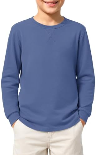 Kinder Freizeit T-Shirts Langarm Rundhalsausschnitt Winter/Herbst Jungen Basic Tees Alltagsoberteile 5-14 Jahre