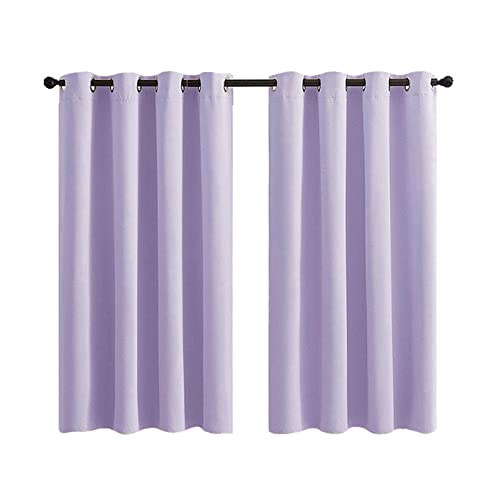 Rideaux oeillets polyester uni violet clair occultant de dimensions 280x224cm pour chambre