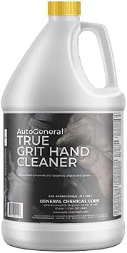 AutoGeneral True Grit منظف يدوي عالي التحمل للميكانيكا - يزيل الشحوم والبقع والبقايا الصعبة للرسامين والحرفيين - قاسي على البقع، لطيف على اليدين - مزيل شحوم النخيل المائي - 1 جالون