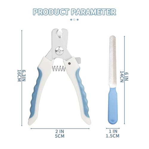 Image of Cat & Dog Nail Clippers with Safety Guard 2Pcs, Professional Pet Nail Clippers for Cats, Kitten Nail Clipper, Cat Claw Clippers,Sharp and Safe,Cat Claw Trimmer Includes Nail File Blue