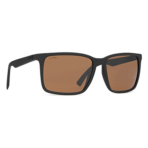 Vonzipper Lesmore Polarized Sunglasses For Men And Women Black Soft Satin With Square Lesmore Polarized Bronze Impact-Resistant Polycarbonate Lens Sun Glasses With Uv And Hev Protection 58Mm #TOP1