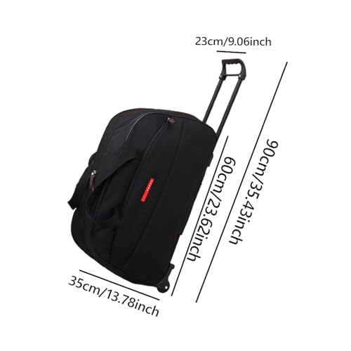 Rolling Duffel Bag with Wheels Overnight Bag Luggage Bag for Beach Business Trip, Black2