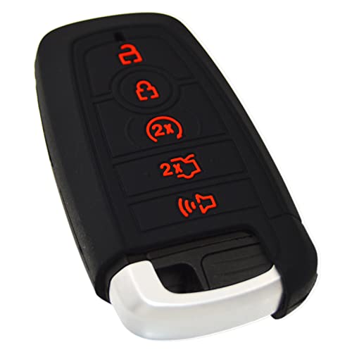 Image of Silicone Key Fob Cover for Ford F150 Mustang Explorer Expedition Escape Edge Bronco Transit Maverick and Lincoln Navigator Nautilus Aviator Corsair