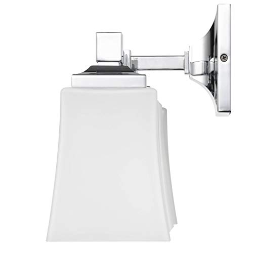 Image of Linea di Liara Brighton 3 Light Bathroom Vanity Light Polished Chrome Bathroom Light Fixtures Over Mirror Modern Vanity Lighting Fixture with Frosted Glass Shade, UL Listed