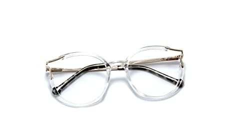 Óculos Armação Feminino Redondo Com Lentes Sem Grau Aa-6814 Cor: Transparente