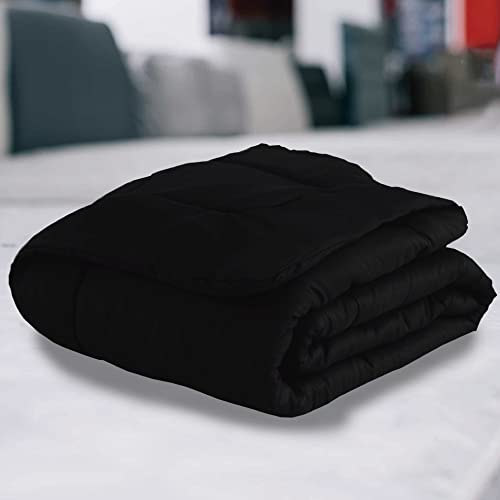 Jogo de Cama Casal 5 Peças com Edredom e Porta Travesseiros Casa Dona (Preto)