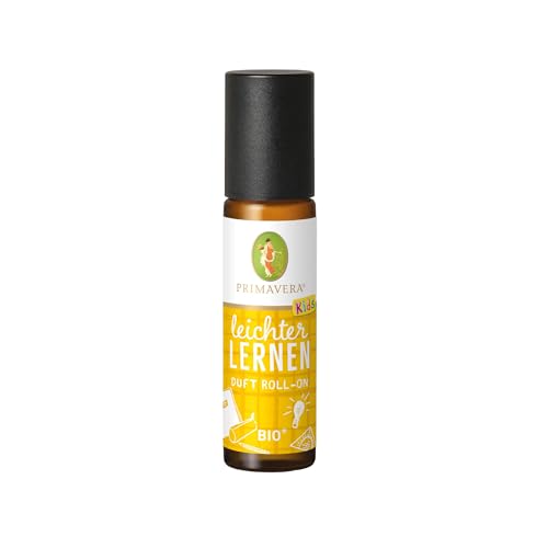 PRIMAVERA Kids Leichter lernen Duft Roll-On bio* 10 ml - Zitrone, Grapefruit und Orange - Aromaöl, Duftöl, Aromatherapie für unterwegs - konzentrationsfördernd, motivierend - vegan