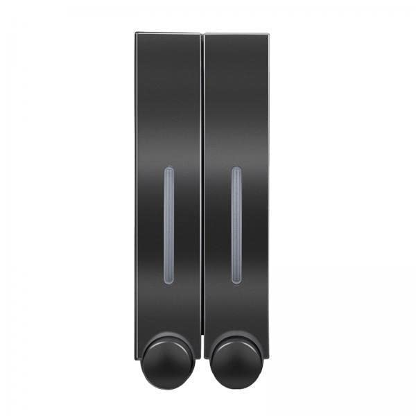 2xwall mounted soap dispenser shower lotion shampoo gel bottle double black