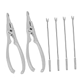 ZUNOXAZ Herramientas para Mariscos Acero Inoxidable Abridor Cangrejo Tenazas y Tenedores Antideslizantes para Cocina y Nueces