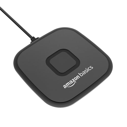 Image of Amazon Basics 15W Qi-Certified Wireless Charging Square Pad|Compatible with iPhone 13 /13 Pro /13 Mini /13 Promax /12 /11,Samsung Galaxy S21 /S20 /Note 10 /Edge Note 20Ultra /S10,Airpods Pro-Black