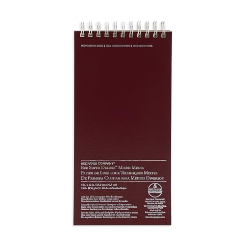 Bee Paper - 6"x 12" Super Deluxe Mixed Media Sketching Pad, 60 Sheets