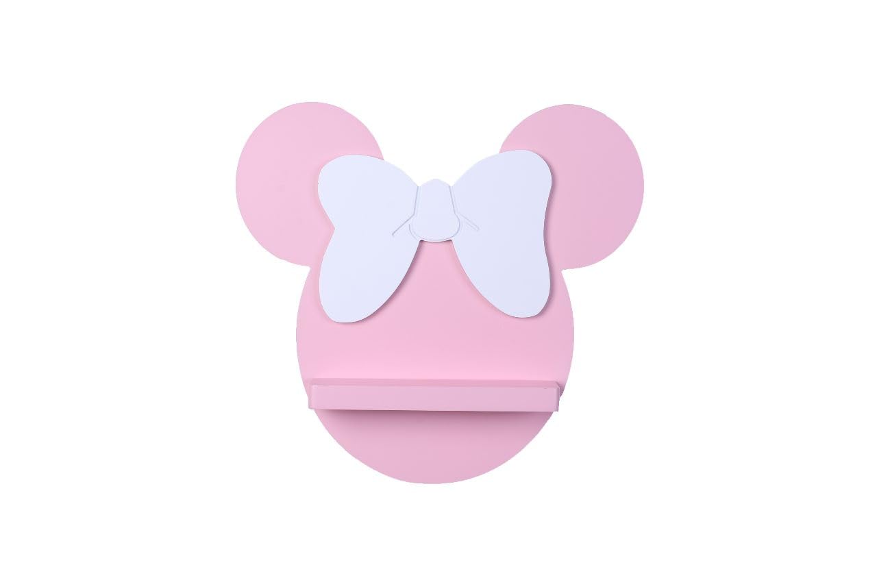 Spaceture Mini Mouse Shaped Kids Room Wall Shelf| Kindergarten Children Shelf|Room Decorative Storage Shelf-Pink Color|Painted with matt finish 4